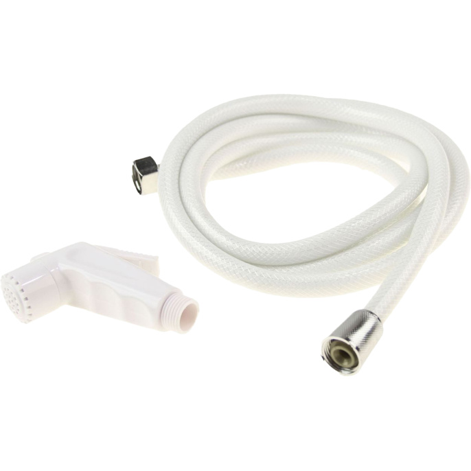 Лейка душа пластиковая белая, шланг 5 м Can-SB (NI2480)